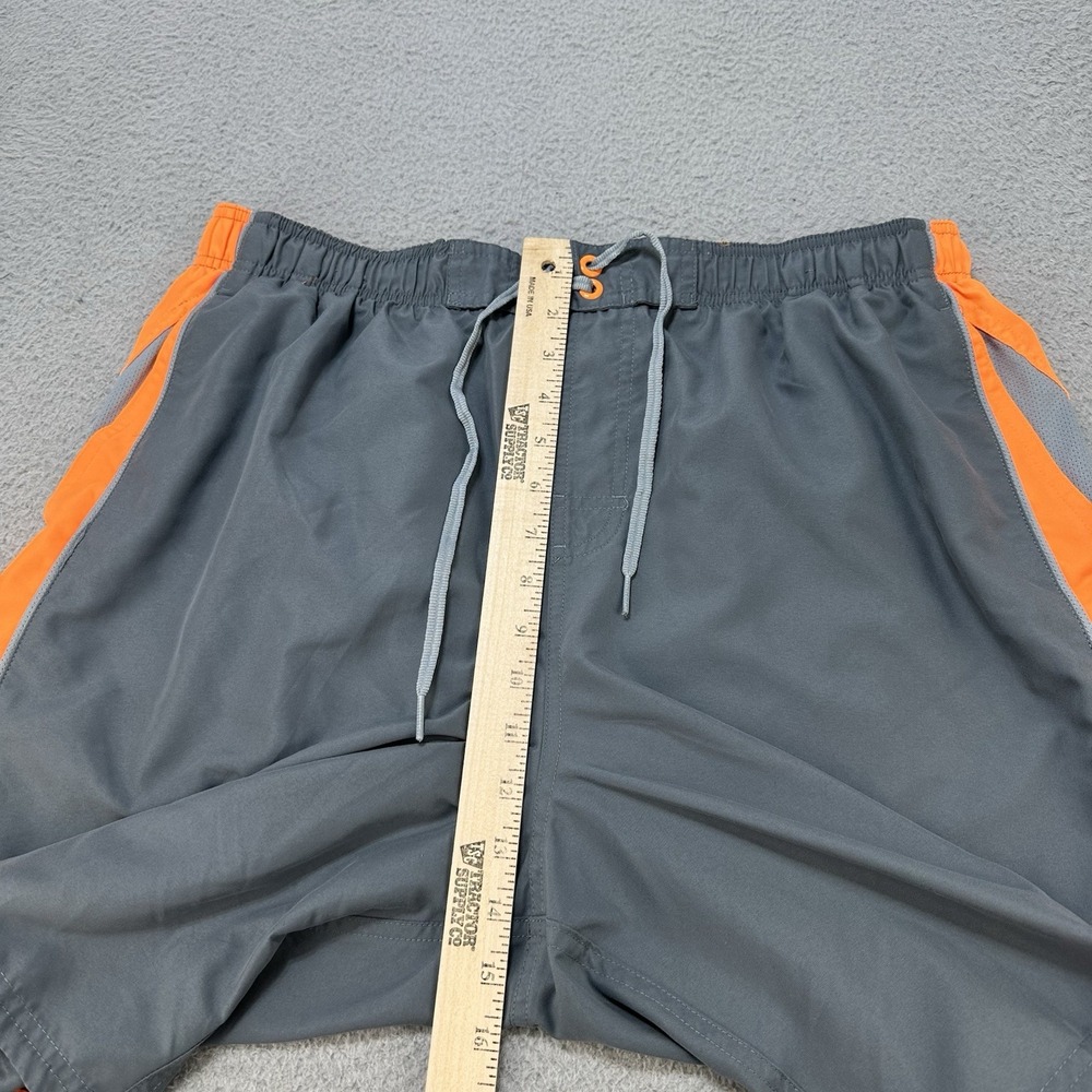 Nike Shorts Mens XXL‎ 2XL Gray Orange Lined Stash Pocket Drawstring Board Shorts - Picture 9 of 14